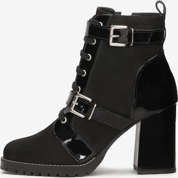 Kazar Lace-Up Ankle Boots in Black: front