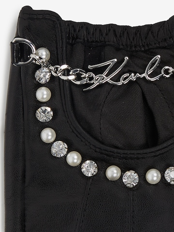 Karl Lagerfeld Rukavice s krátkými prsty – černá