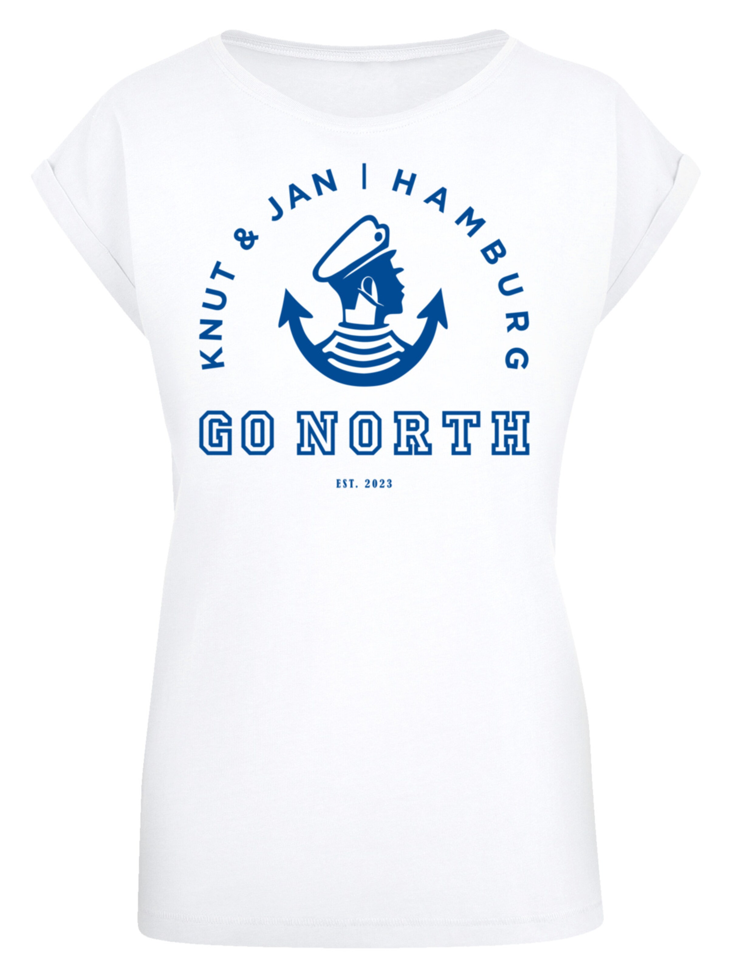 T-shirt 'Go North Knut & Jan Hamburg Logo Knut & Jan Hamburg' F4NT4STIC en blanc : devant