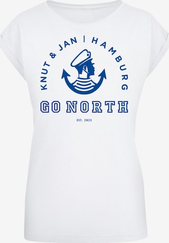 F4NT4STIC Shirt 'Go North Knut & Jan Hamburg Logo Knut & Jan Hamburg' in Weiß: Vorderseite