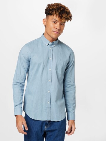 Samsøe Samsøe Regular fit Button Up Shirt 'Liam' in Blue: front