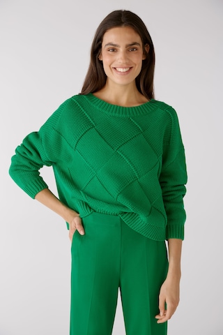 OUI Sweter w kolorze zielony: przód