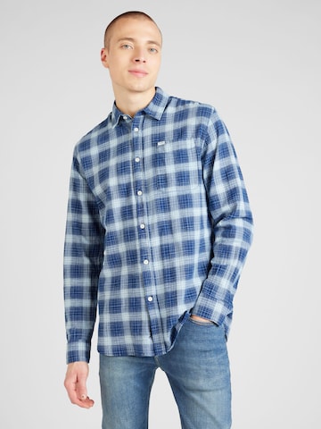 Coupe regular Chemise 'CLAUDE' Pepe Jeans en bleu : devant