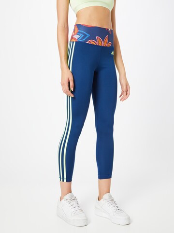 ADIDAS SPORTSWEAR Skinny Športové nohavice 'Farm Rio Essentials' - Modrá: predná strana