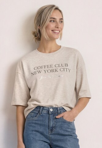 Sweat-shirt STREET ONE en beige : devant
