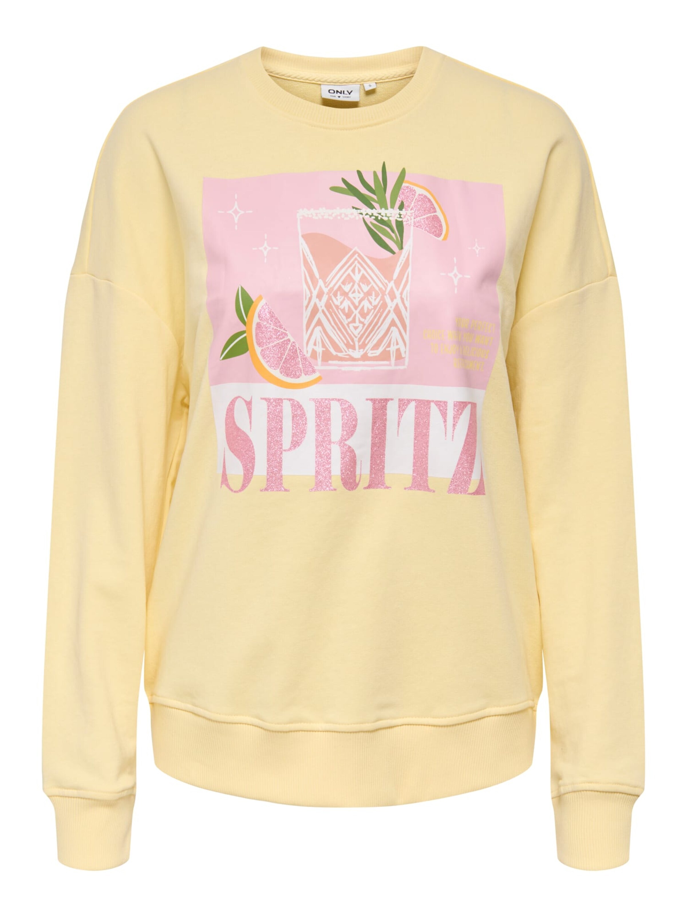 ONLY Sweatshirt 'Kita' in Yellow: front