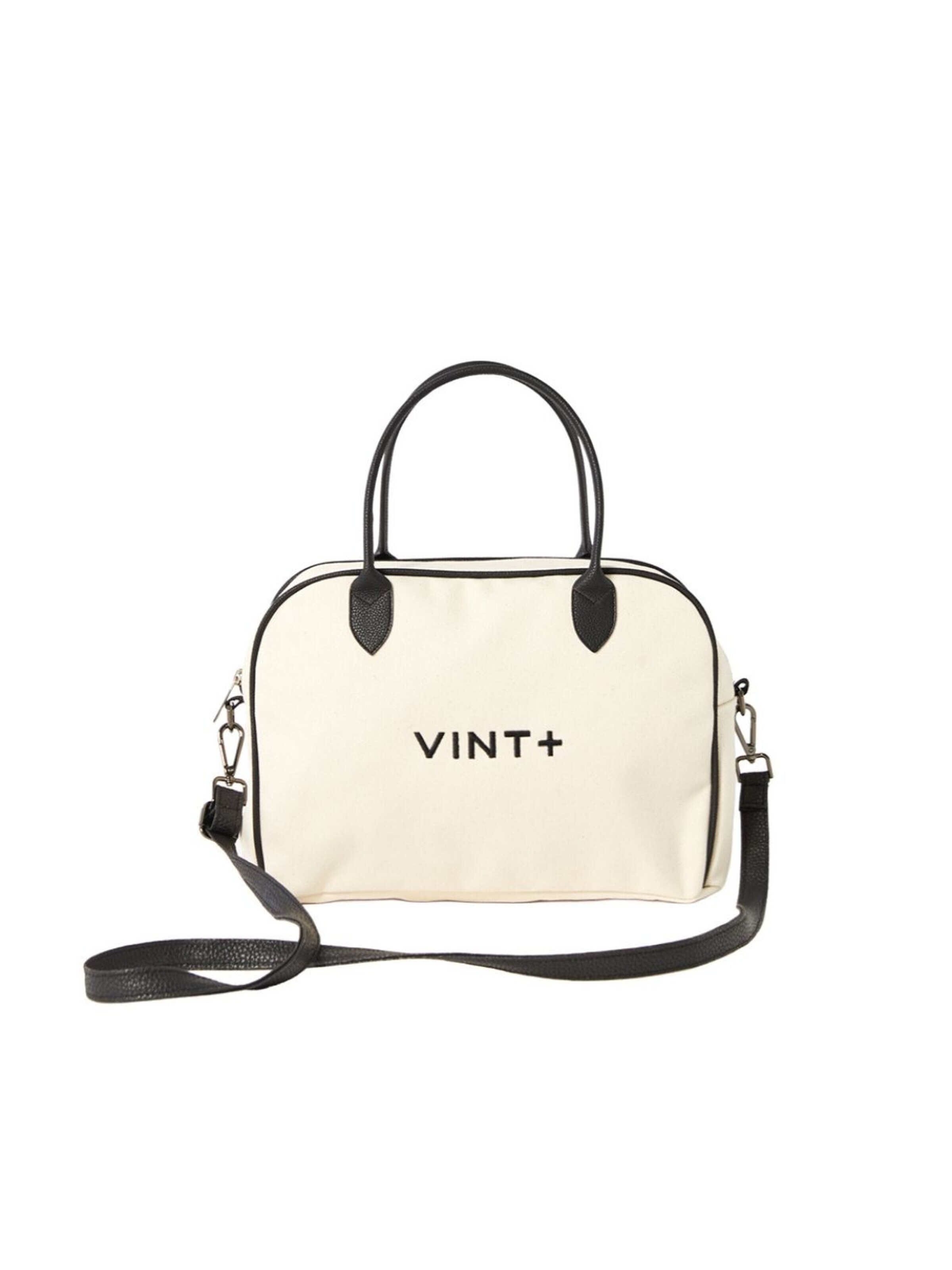 VINT+ Handbag 'Bowling Bag' in Beige: front