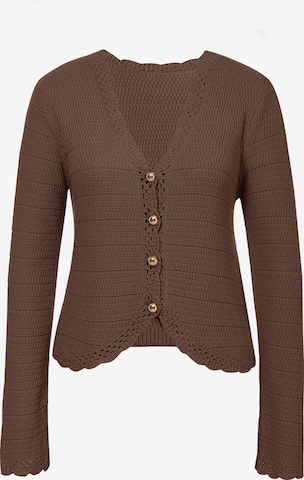 Geacă tricotată de la Imily Bela pe maro: față