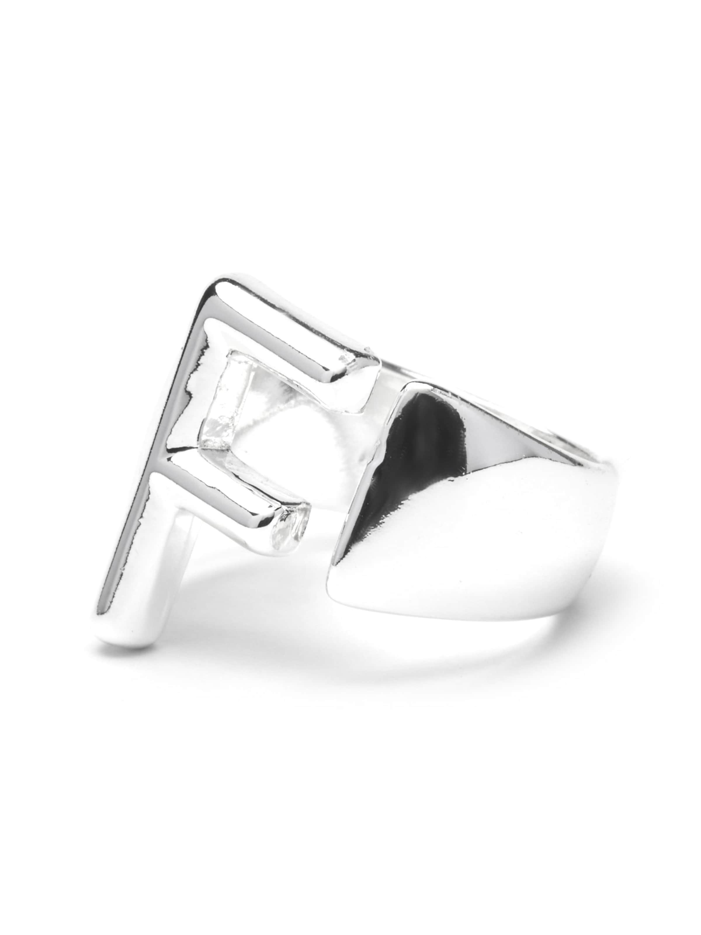 Luxenter Ring 'Alphabet F' in Zilver