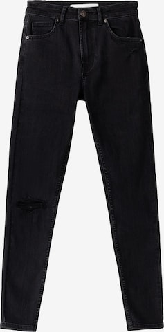 Bershka Skinny Jeans in Black: front