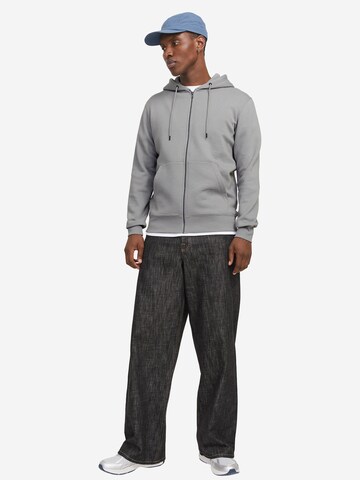 JACK & JONES Zip-Up Hoodie 'Star' in Grey