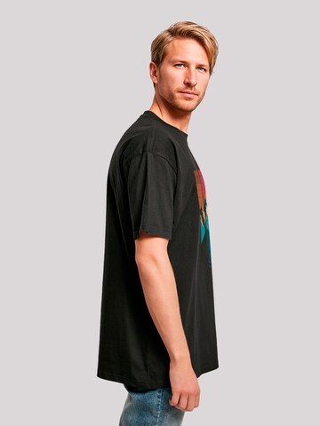 F4NT4STIC Shirt 'Berg Sonnenuntergang Retro' in Zwart