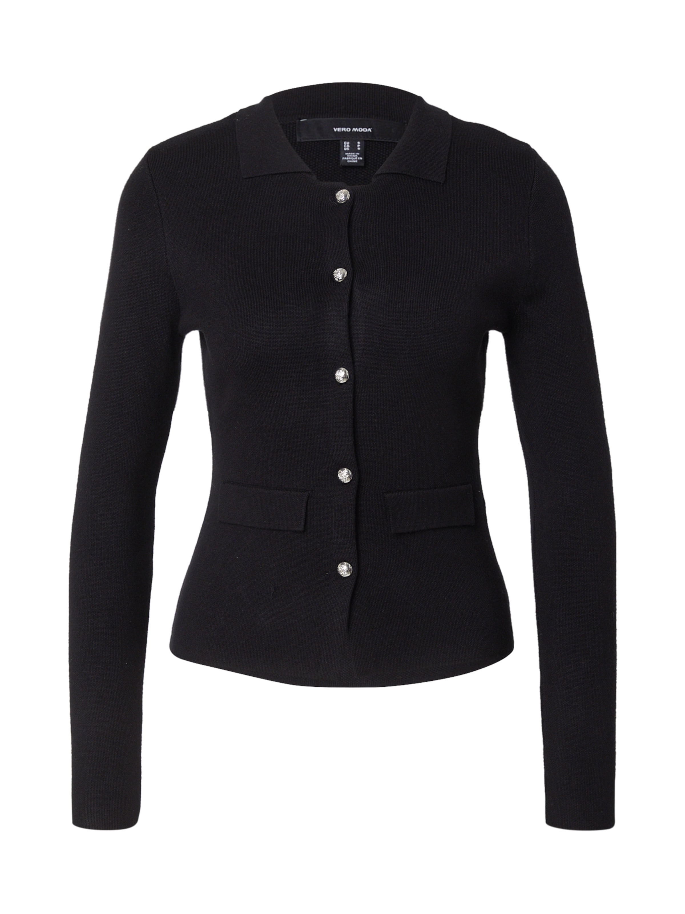 VERO MODA Strickjacke 'VMElise' in schwarz, Produktansicht