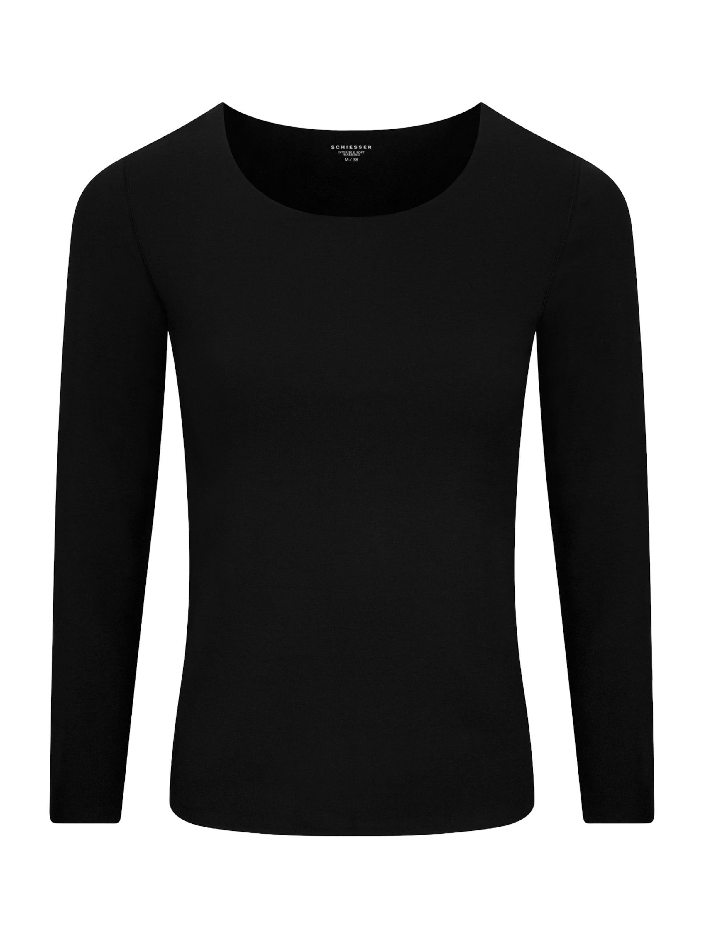 SCHIESSER Onderhemd ' Invisible Soft Warming ' in Zwart: voorkant