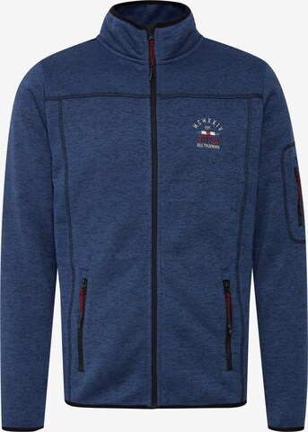 FQ1924 Fleece jas 'Bikker' in Blauw: voorkant