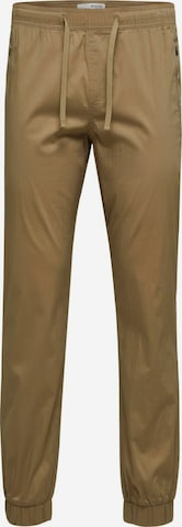 SELECTED HOMME Tapered Trousers in Brown: front