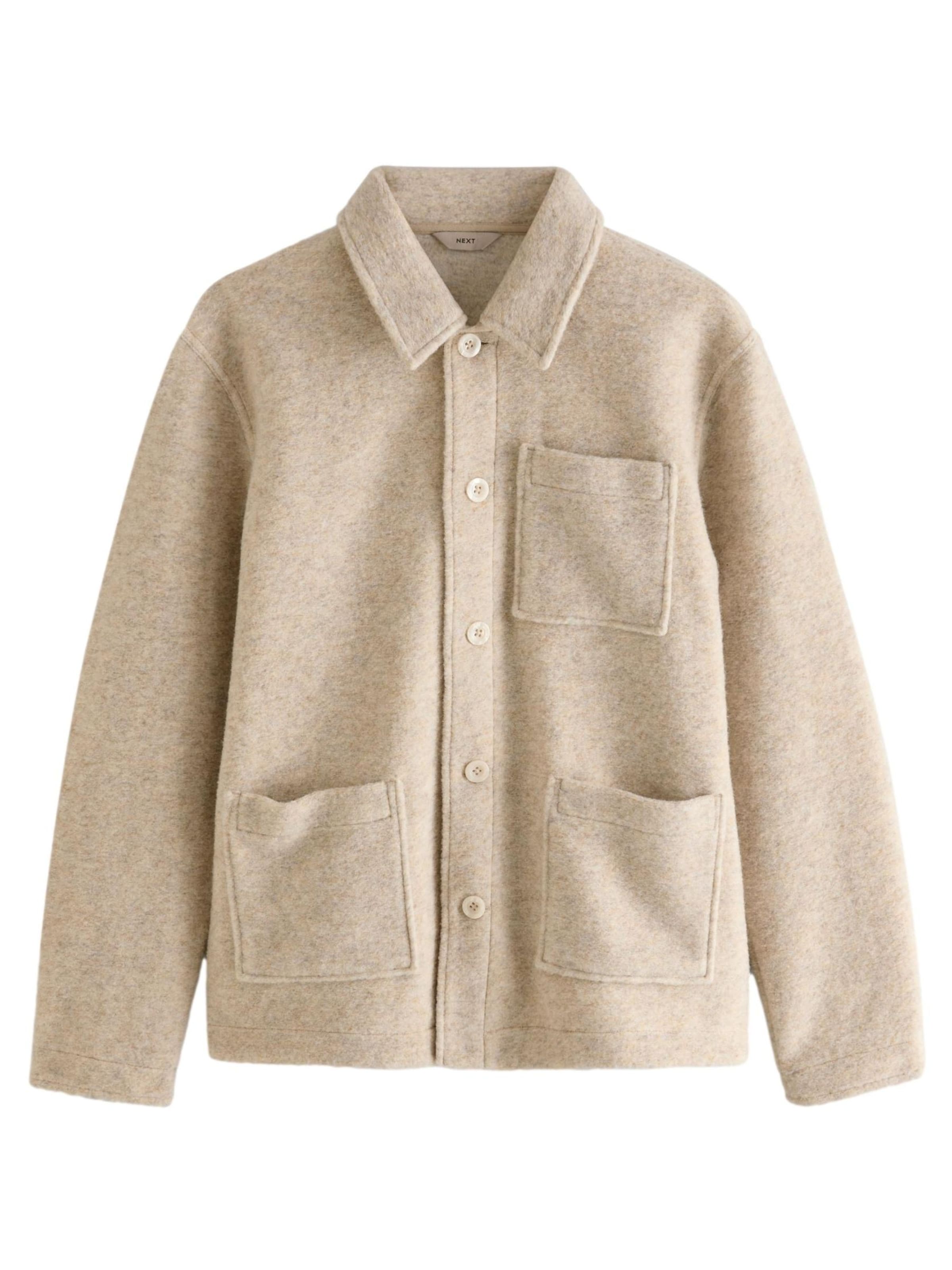 Next Regular fit Tussenjas in Beige: voorkant