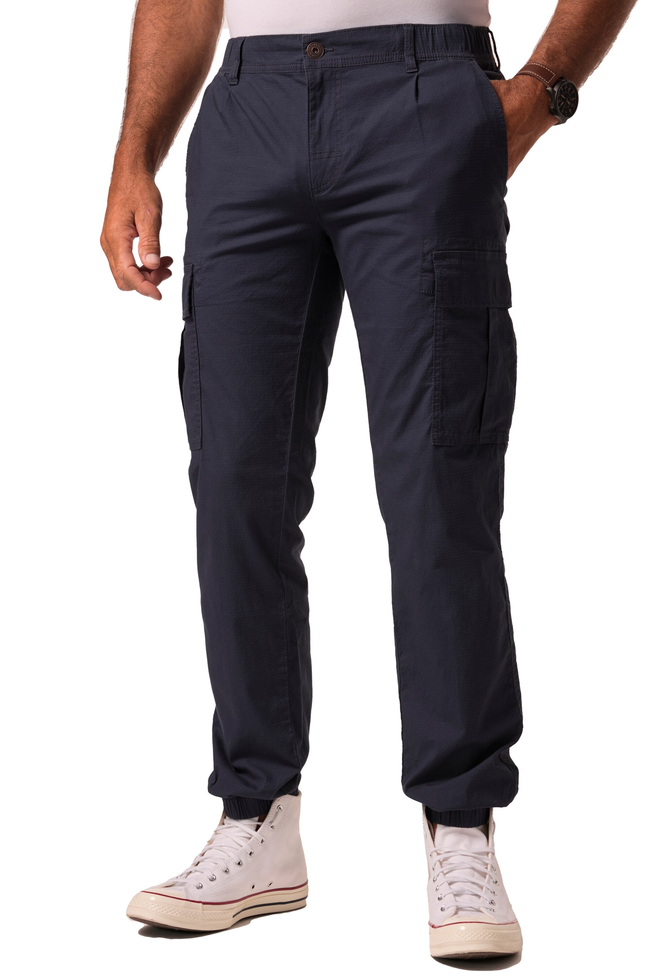 JP1880 Tapered Cargo Pants in Blue: front