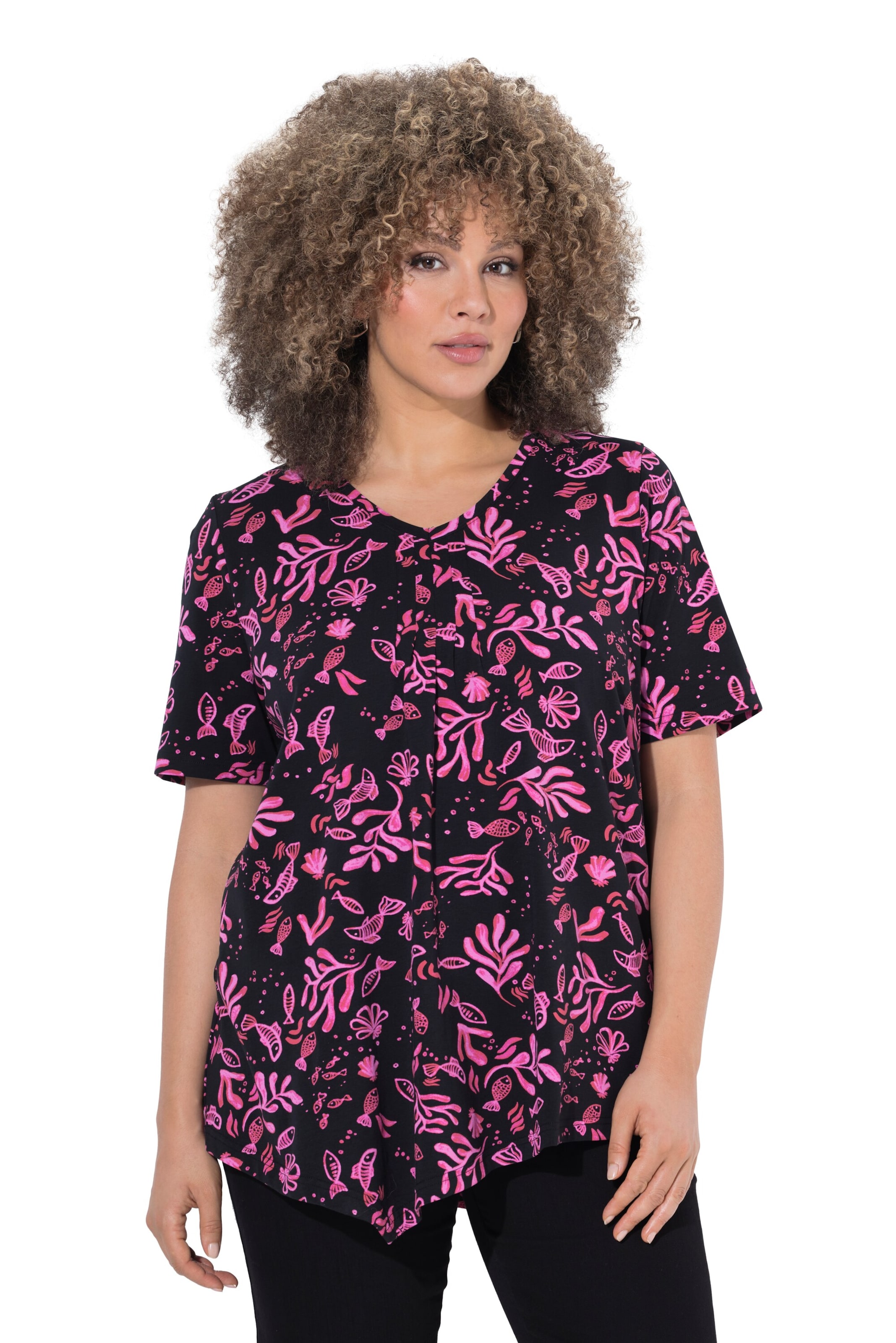 Ulla Popken Shirt in Roze: voorkant