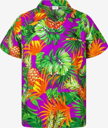 Maglietta 'Pineapple Leaves' di King Kameha in lilla: frontale