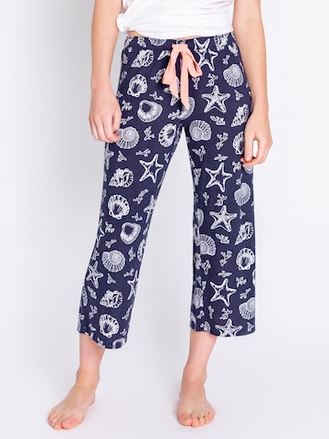 PJ Salvage Pyjamabroek ' Tropical ' in Blauw: voorkant