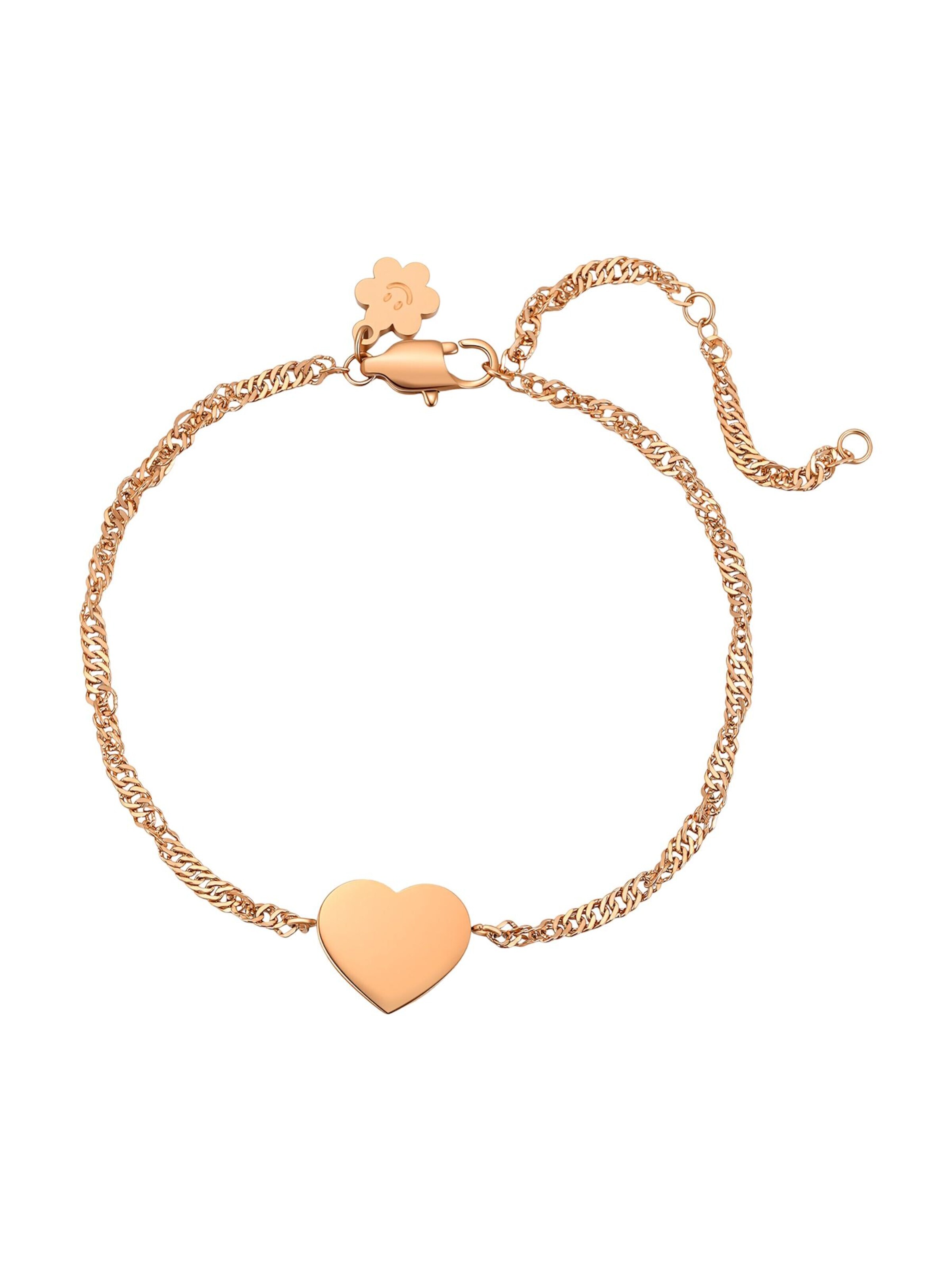 Hey Happiness - Pulsera 'Minimalist Heart Charm' en oro