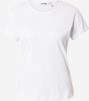 WEEKDAY Μπλουζάκι 'Fave' σε λευκό: μπροστά