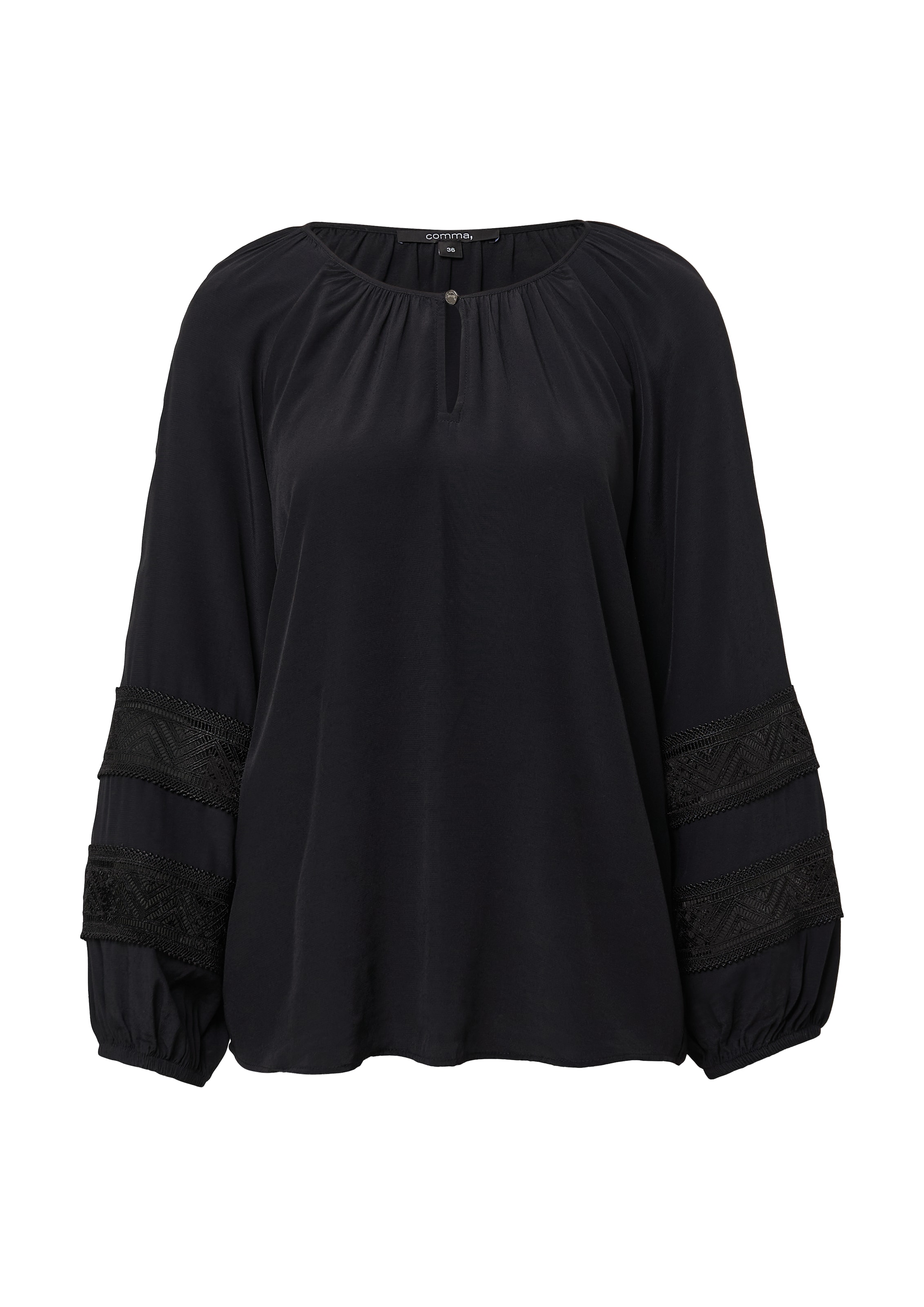 COMMABluza - crna boja: prednji dio