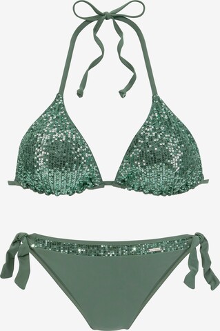 BRUNO BANANI Triangel Bikini in Grün: predná strana