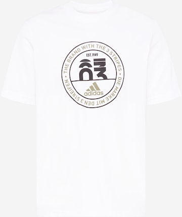 ADIDAS SPORTSWEAR Performance shirt 'Basics Emblem Graphic' in White: front