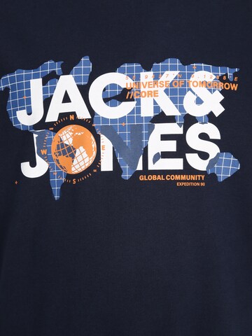 Jack & Jones Plus كنزة رياضية 'DUST' بلون أزرق