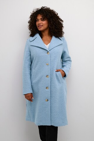 KAFFE CURVE Between-seasons coat 'Canni ' in Blue: front
