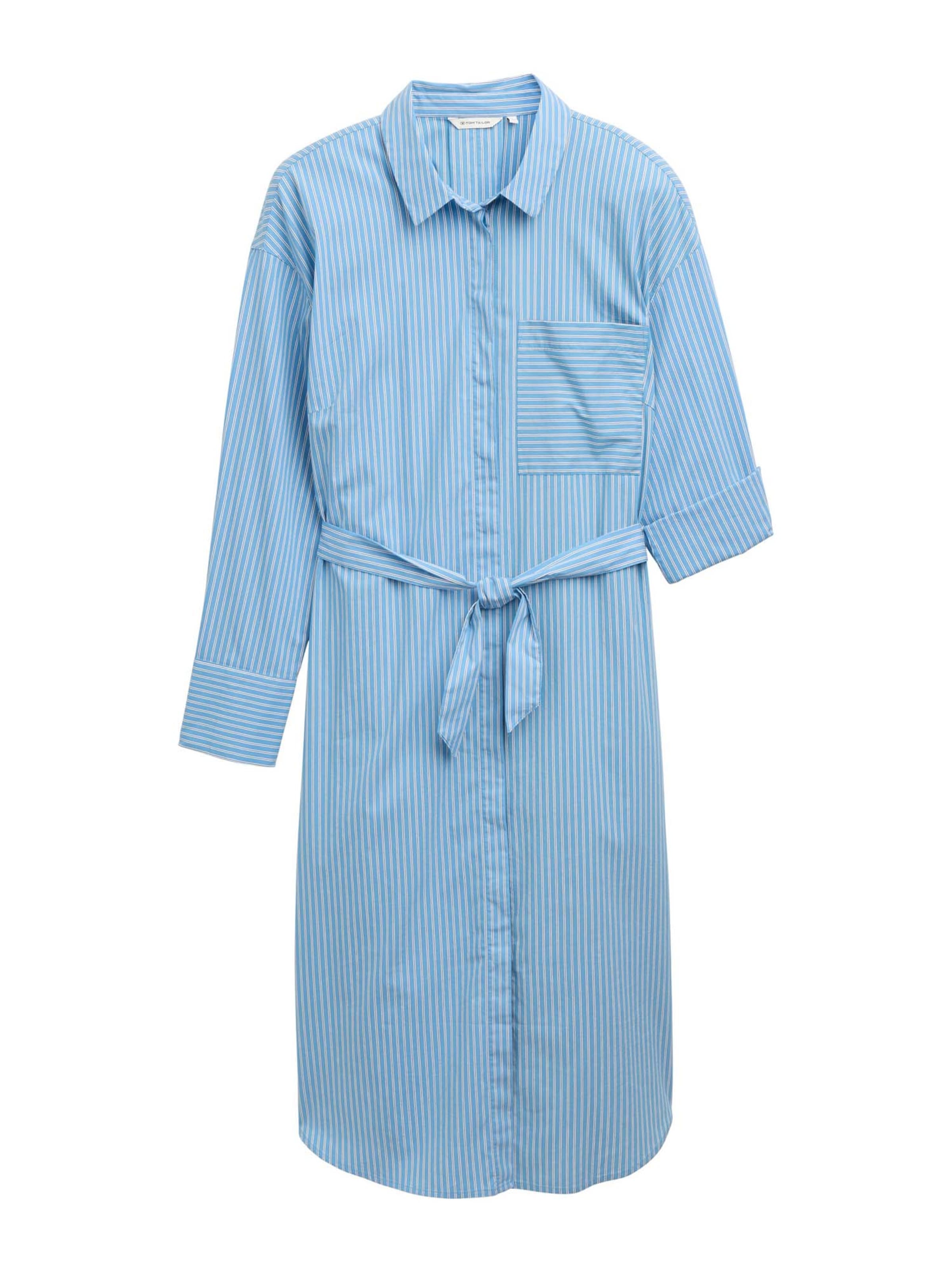 Tom Tailor Women + Košilové šaty – modrá: přední strana