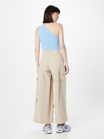 TOPSHOP - Pierna ancha Pantalón cargo en gris