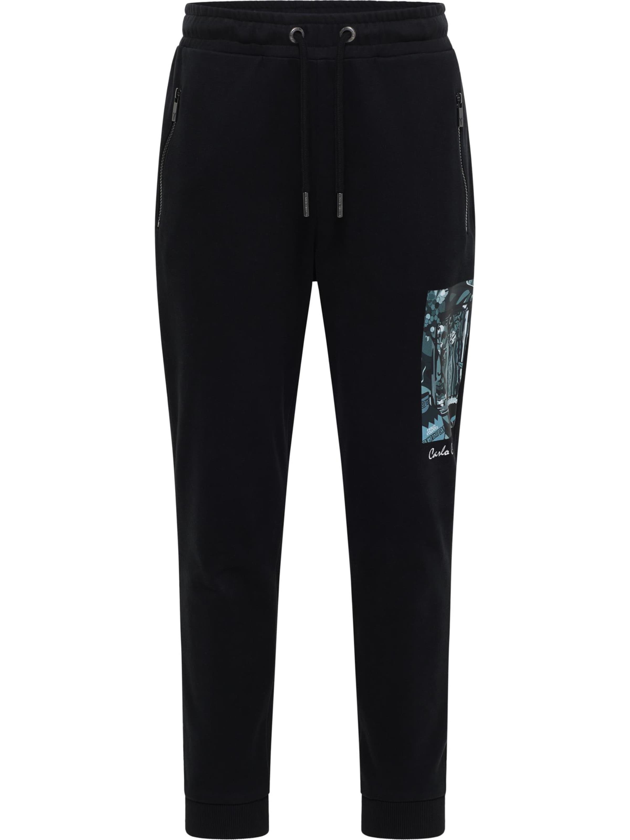 Carlo Colucci Broek 'De Valiere' in Zwart: voorkant