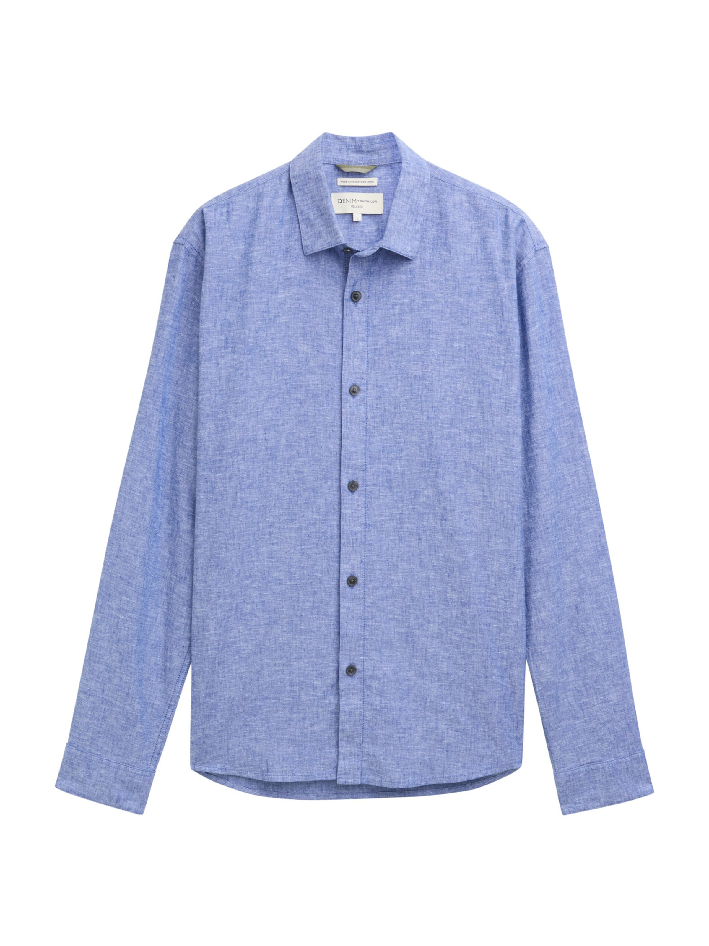 TOM TAILOR DENIM Классический крой Рубашка в Синий: спереди