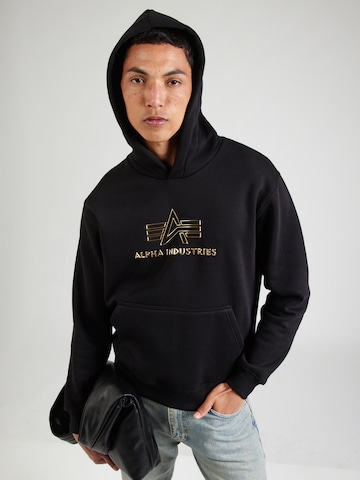 ALPHA INDUSTRIES Суичър в черно: отпред