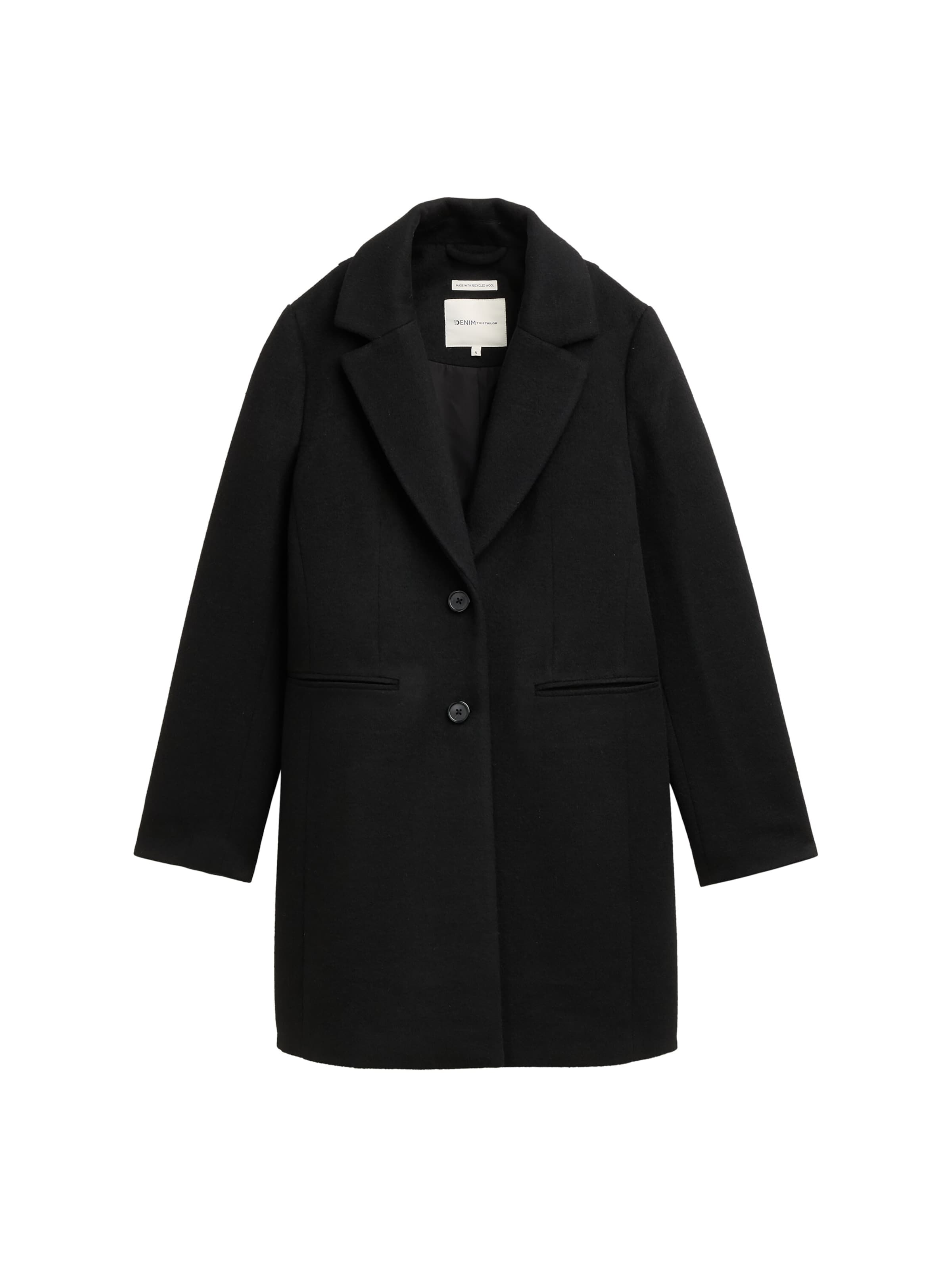 TOM TAILOR DENIM Between-Seasons Coat in Black: front