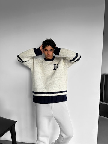 Kleidermafia Sweater 'Oversize Knit Letter Sweater - Navy Blue' in Blue