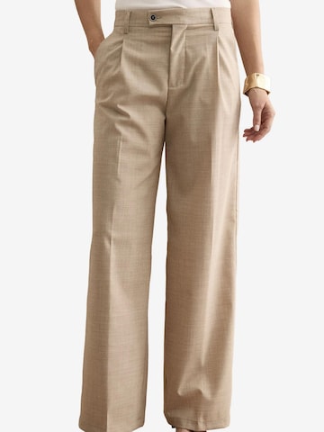 Il Lanificio Wide leg Broek in Beige: voorkant
