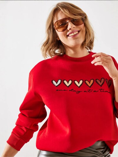 Bianco Lucci Sweatshirt in braun / rot / schwarz / weiß, Produktansicht