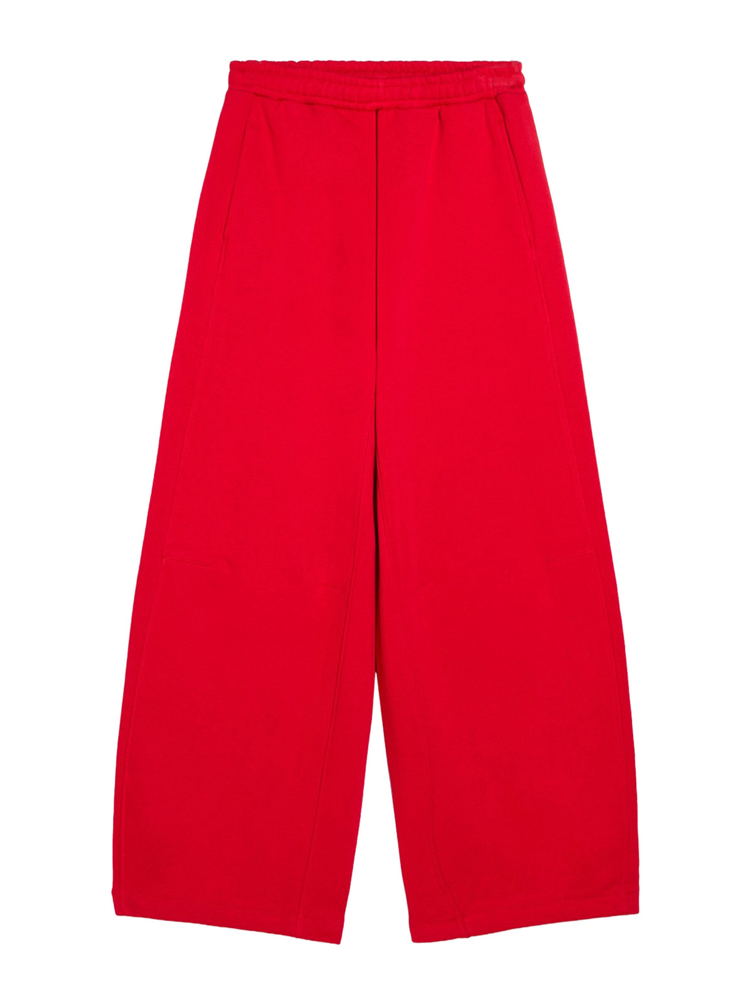 Bershka Wide leg Trousers in Red: front