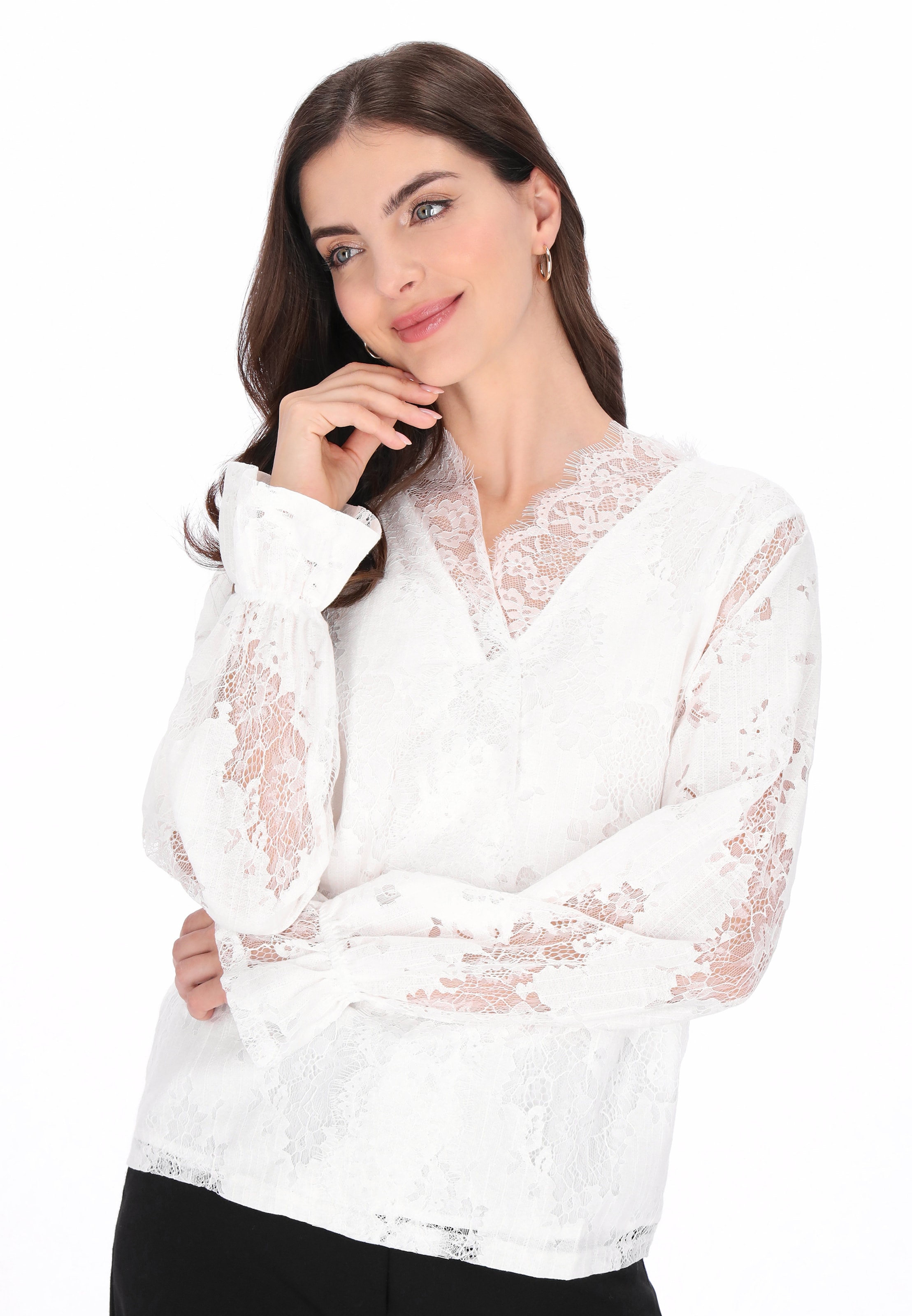 usha BLACK LABEL - Blusa en blanco: frente