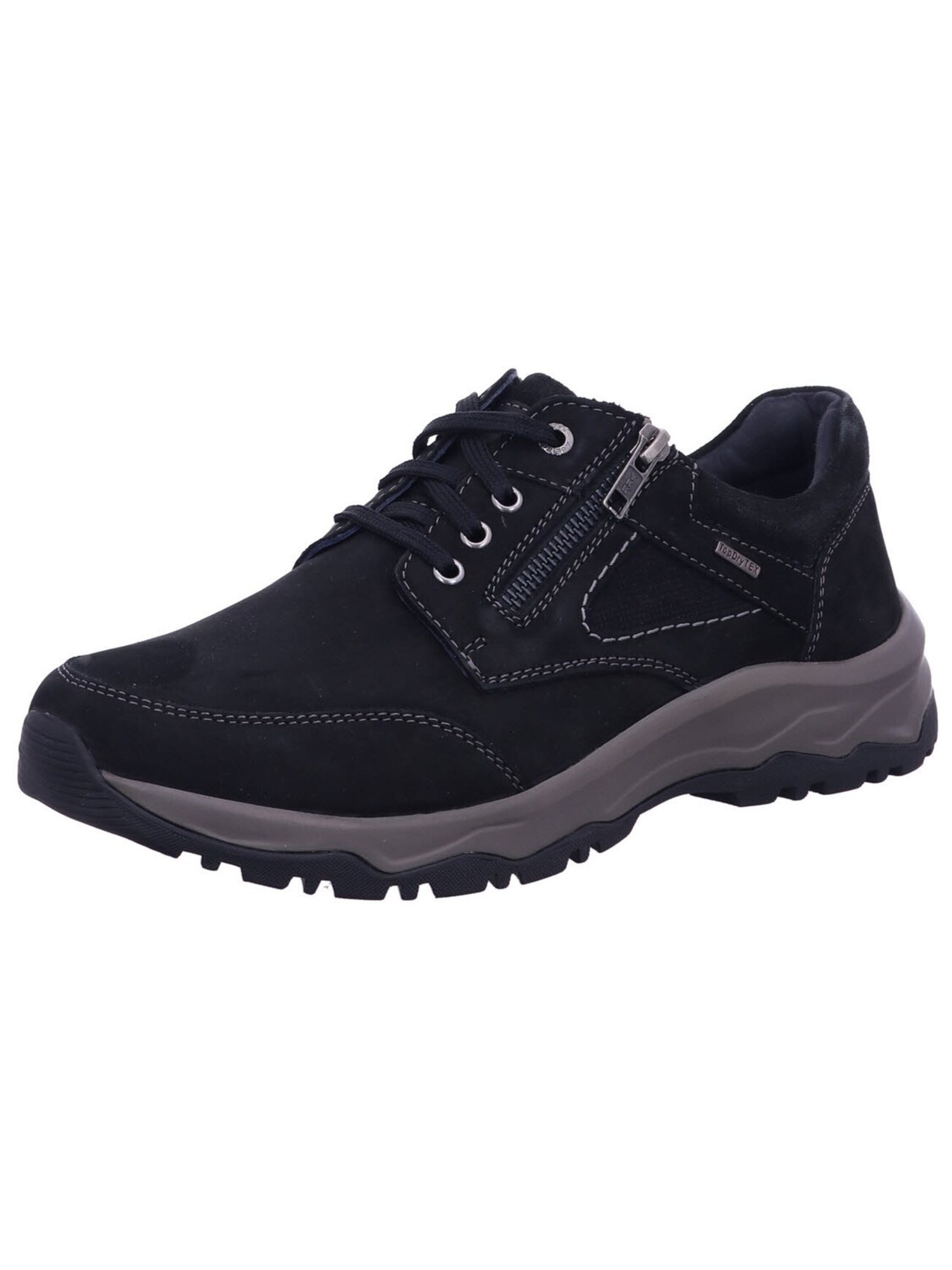 JOSEF SEIBEL Låg sneaker 'Sportlicher Schnürschuh Herren 14455TE518/100 Echtleder in schwarz' i svart: framsida