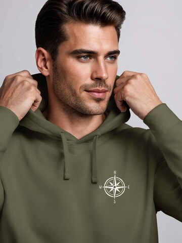 Neverless Sweatshirt 'Kompass' in Green