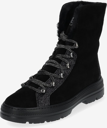 Paul Green Lace-Up Ankle Boots in Black: front