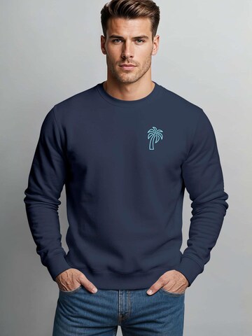 Neverless Sweatshirt 'Palm Lineart Logo'‌ in Blau