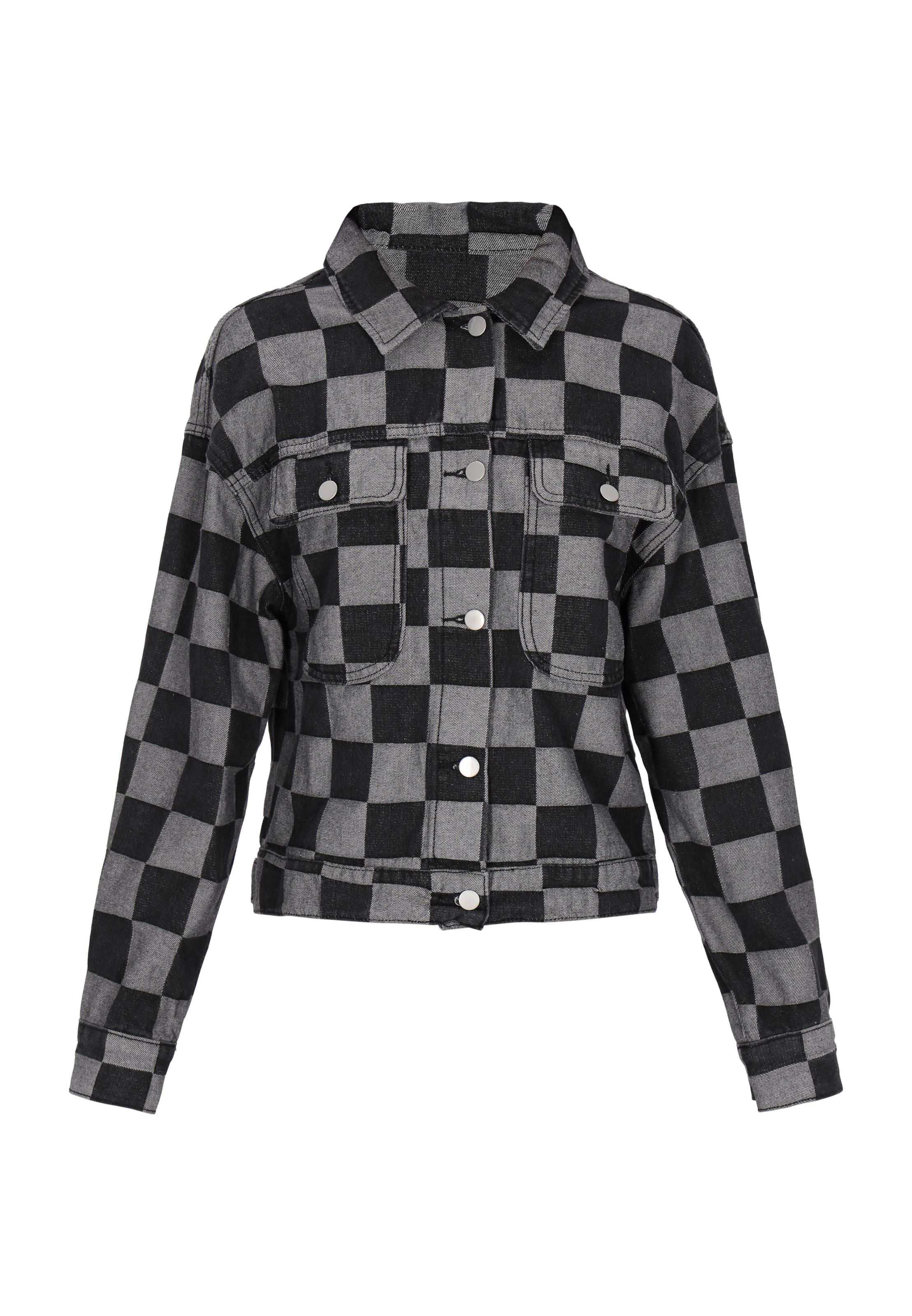 myMo ROCKS Prehodna jakna 'Rock' | črna / off-bela barva, Prikaz izdelka