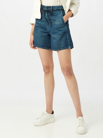 G-STAR Wide Leg Hosen 'Lintell Short' in Blau: Vorderseite