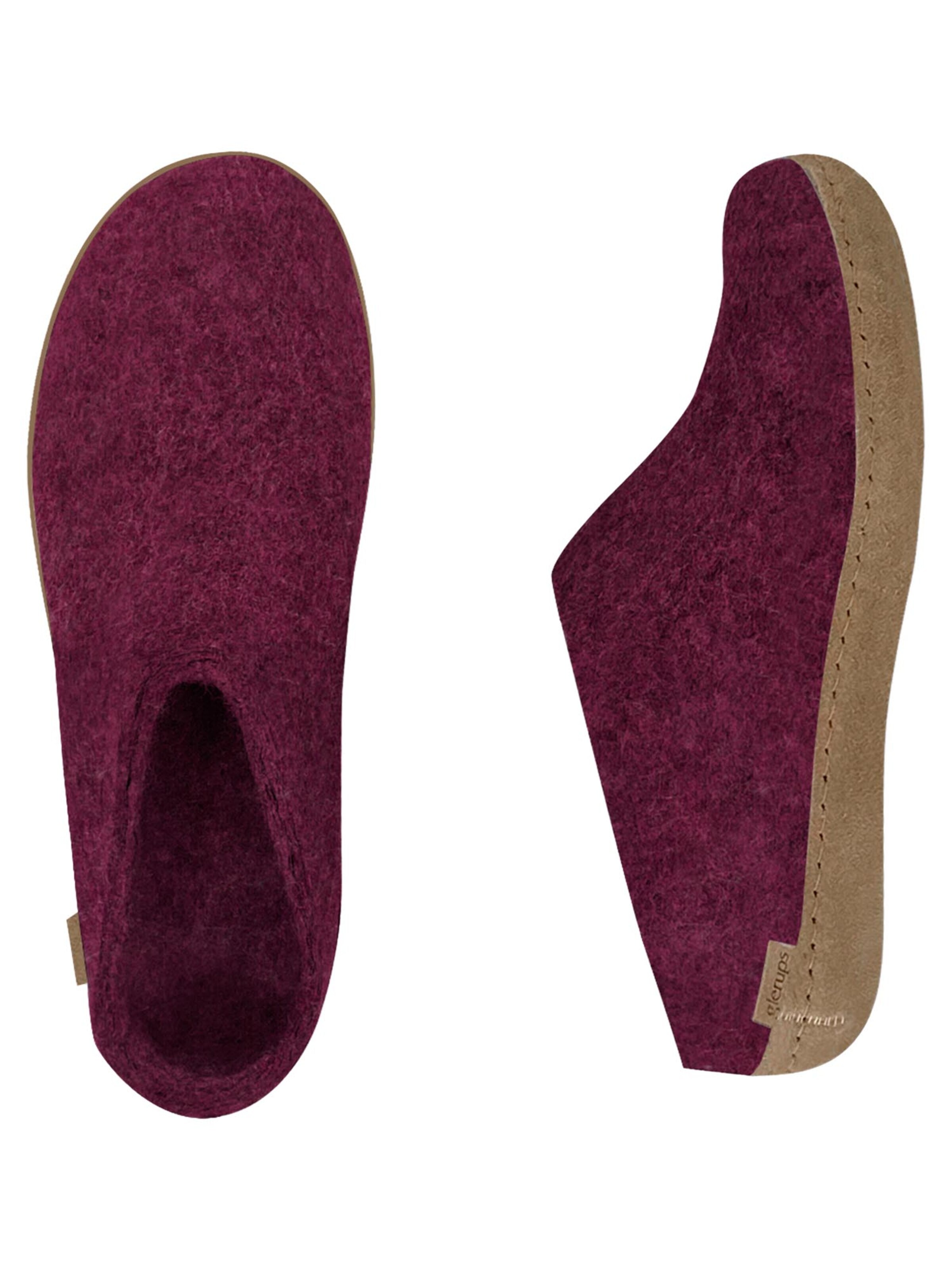 Glerups Slippers 'Ledersohle' in Purple